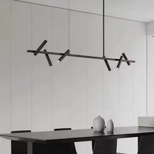 Lampadario a LED di lusso <span class=keywords><strong>con</strong></span> faretto nordico moderno luce a sospensione a LED per sala da pranzo soggiorno a striscia lunga lampadario - Product Image 2