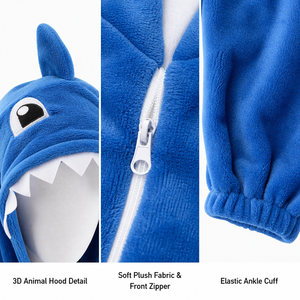 <span class=keywords><strong>Pyjama</strong></span> Kigurumi en polaire pour enfants, motif animal, à capuche, dessin animé, pour Halloween et Noël, vente en gros, fournisseur direct d'usine - Product Image 5