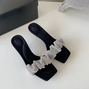 Sandalias de Tacón Alto de Cuero Genuino de Diseñador para Mujer, Alta Calidad, Cierre Deslizante, Punta Abierta, Moda de Verano, Zapatos de Tacón Alto - Product Image 1