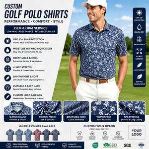 Produits en bambou personnalisés, vêtements, t-shirt de sport pour homme à séchage rapide, coupe ajustée, tricot de haute qualité, polo, vêtements de golf - Product Image 1