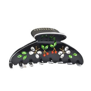 XinMei marchio di lusso 4 pollici pinza per capelli strass ciliegia fermaglio per capelli di design cristalli morsetto per capelli festa dolce acetato pinza - Product Image 6