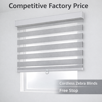 Persianas Zebra Manuales Inalámbricas para Ventanas, Personalizadas, Doble Capa, Filtrado de Luz Día/Noche, con Freno