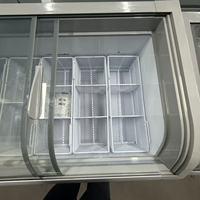 Vitrine Réfrigérée Commerciale pour Supermarché, Grande Capacité, Plateau en Verre Courbé, pour Gelato et Crème Glacée, Sans Givre, Numérique
