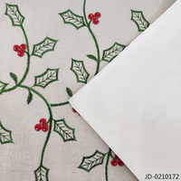 QDTEX gros nordique lin broderie 14x72 "chemin de Table nappe vacances fête décoration couleur unie coureur napperon