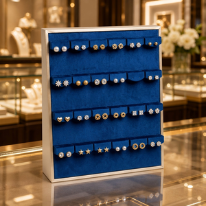Customized Velvet Jewelry Display Stand for Stud Earrings <b>Rings</b> <b>Necklaces</b> Pendants Home Counter Storage - Product Image 2