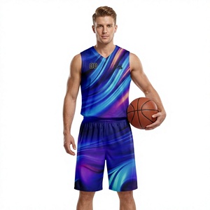 Conjunto de Camiseta de Baloncesto Sublimada para Hombre, Cuello en V, Sin Mangas, Color Personalizado, Absorbe la Humedad, Ajuste Atlético, para Adultos, Todas las Temporadas - Product Image 1