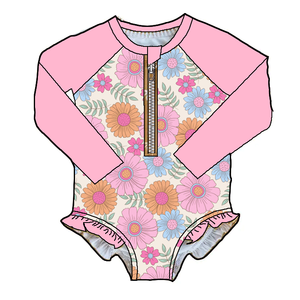 ピンクキャットファクトリー カスタム幼児用女の子水着 漫画柄 キッズ水着 子供用ビーチ水着 - Product Image 4