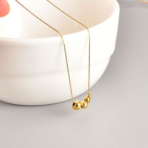 High-Grade Stainless Steel <strong>Gold</strong> <strong>Ball</strong> Beads Necklace for Women New Luxury Clavicle <strong>Chain</strong> with Pendant Trendy Style for Gifts - Product Image 2