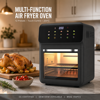 Friteuse à air 8L avec écran LCD, indicateur lumineux, fenêtre de visualisation et surface antiadhésive en PTFE, idéale pour un cadeau