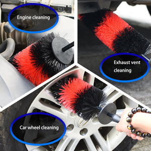 Kit de brosses de nettoyage pour jantes de voiture, produits de lavage de pneus, brosses pour roues, outils de nettoyage automobile - Product Image 6