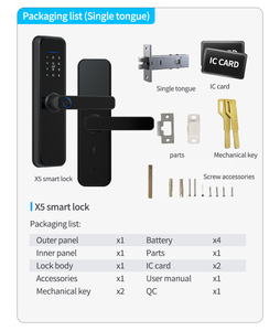 Serrure électronique numérique de sécurité domestique Tuya Ttlock, serrure intelligente à empreintes digitales étanche, serrure de porte intelligente BLE WIFI - Product Image 5