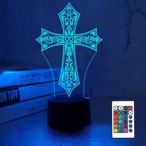 Lampe de table à LED 3D Jésus sur la croix, fonctionne sur piles, veilleuse - Product Image 4