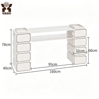 Table de Manucure Double Luxe Moderne en Fer Forgé, Vente Directe Usine, avec Grand Meuble de Rangement et Aspiration Intégrée pour Salon de Beauté