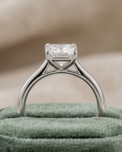 Women's White <b>Gold</b> Emerald Cut Lab Grown Diamond 2.15 CT IGI Certified Luxury <b>Ring</b> Rhodium Plated for Wedding Engagement - Product Image 3