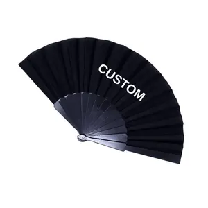 High Quality Advertising Portable Paper Custom Logo Printed Plastic Eco-friendly Custom Printed Plastic Polding Hand Fan