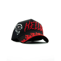 Nouveauté en gros : Casquettes Dreamer NFC G5 noires originales à visière incurvée, broderie 3D personnalisée, strass et caractères Kanji