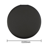 Miroir de maquillage sur pied Zonyin extra large rond en cuir PU noir, personnalisable avec votre logo, pliable, super grand