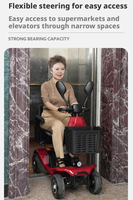 Scooter électrique pliable à 4 roues pour personnes âgées et handicapées, scooter de voyage compact avec siège pour seniors