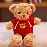 Peluche personnalisée avec logo, ours en peluche super doux, couverture confortable, pull rayé à poils bouclés, vente directe d'usine, promotion de la marque