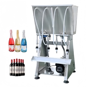 4 đầu đứng trọng lực tràn chất lỏng chai Filler điền máy với cho ăn bơm trọng lực Máy rót chai - Product Image 1