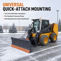 Lame de bulldozer hydraulique à 6 directions pour mini-chargeuse, 84 pouces, avec contrôle d'angle de 30 degrés et de biseau de 10 degrés, pousse-neige
