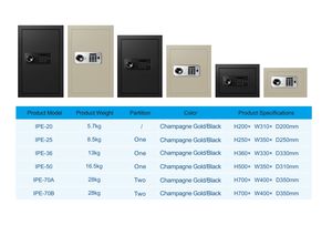 Caja Fuerte de Seguridad para el Hogar IPE-25B, Venta Directa de Fábrica ODM/OEM, con Llave y Cerradura Digital Electrónica para Almacenamiento de Dinero y Seguridad en el Hogar - Product Image 6
