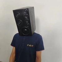 Funny TV Man Costume Haut-parleurs Cosplay Masque Casque Latex pour Halloween Party Audio Sound Headgear