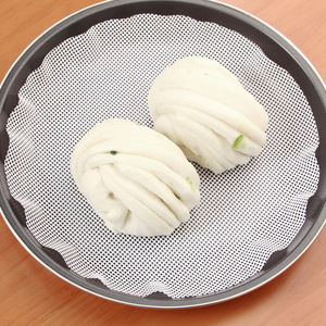 Tapis de cuisson en silicone de qualité alimentaire, antiadhésif, réutilisable, en gel de silice, pour raviolis, vapeur, pain farci, dim sum, pâtisserie, rond, en maille - Product Image 4