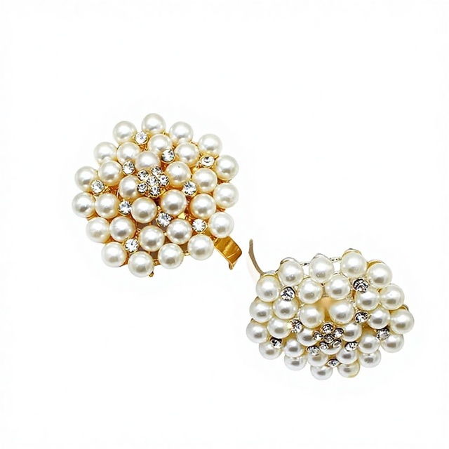 Hotel Pearl Diamond Napkin Ring Metal Gold Fabric Buckle Round Western Style Model 045 Manufacturer Wholesale
