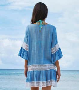 2023 dentelle cordon plage jupe Bikini haut plage robe femmes vacances UV <span class=keywords><strong>Boho</strong></span> plage couvrir Cobertura De <span class=keywords><strong>La</strong></span> Playa - Product Image 4