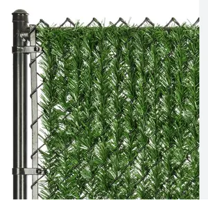 Decorative Chain Link Fence Imitating Grass Hedge Slats