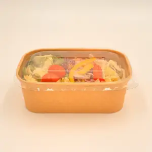 Одноразовая чаша из крафт-бумаги, перерабатываемая бумага, контейнер для микроволновой печи, контейнер для еды, ланч-бенто, коробка для салата