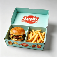 Boîte d'emballage personnalisée pour hamburgers et frites, résistante à la graisse, pour la vente à emporter