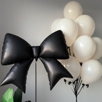 Ensemble de ballons en aluminium brillants extra-larges noirs style Ins pour la décoration de fêtes d'anniversaire, événements de grand ouverture, centres commerciaux BLN