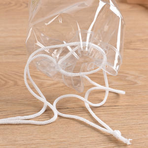 De pequeña abre plana claro personalizado impermeable de pvc fácil cordón bolsa de cosméticos - Product Image 4