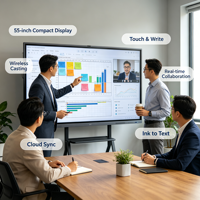 Tableau blanc interactif intelligent BOLAN 65 pouces, multi-touch 10 points, Android/OPS OS, écran LCD 4K, 32 Go de stockage, utilisation éducative et professionnelle