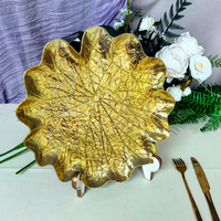 Assiettes de Présentation IMUWEN, Plateaux Décoratifs en Plastique, Motifs Feuilles, Finitions Électroplaquées, Style Américain, Luxe Léger, Décoration Vintage