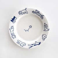 Assiettes à dessert en céramique mignonnes pour chats et chiens, assiettes plates créatives pour gâteaux, cuisine occidentale, pâtes et fruits, pour la maison