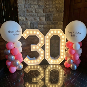 <b>LED</b> Marquee <b>Light</b> Number 30 Warm White Indoor Decorative Lighting for Birthday Party - Product Image 1