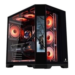 Boîtier <span class=keywords><strong>PC</strong></span> MicroATX en métal WJCOOLMAN Dreamer <span class=keywords><strong>PLUS</strong></span> avec écran secondaire, vue panoramique, compatible refroidissement liquide 360, en stock - Product Image 4
