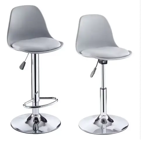 Vente en gros de meubles nordiques de salon Chaise de bar avec coussin en plastique tulipe Chaise de tabouret de bar en métal pivotante réglable en hauteur