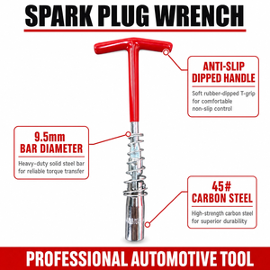 Clé à <span class=keywords><strong>bougie</strong></span> universelle à poignée en T de <span class=keywords><strong>18</strong></span> mm, 360° °   Clé à ressort pivotante pour l'installation de bougies d'allumage automobile - Product Image 4