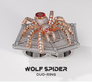 Bague d'articulation araignée Hip Hop personnalisée pour hommes en or 9K/14K/18K diamants de laboratoire taille ronde certifiés IGI pour les mariages et les fêtes - Product Image 2