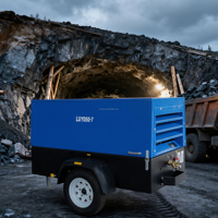 Compresseur d'air portable Inca Rock à moteur diesel, avec boîte de vitesses à roulements PLC, pour machines minières, haute efficacité, performances fiables