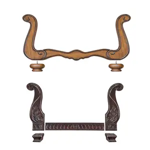 Exquisite Hand Carved Antique Classical Wood Frame Wood Sofa Arm Rail