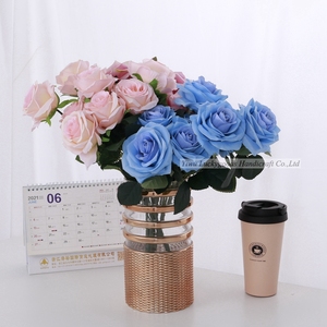 LFR081 vente en gros <span class=keywords><strong>pas</strong></span> <span class=keywords><strong>cher</strong></span> prix Couleur rouge Soie Rose Fleurs Bouquets de mariage Artificielle <span class=keywords><strong>Buisson</strong></span> de fleurs - Product Image 5