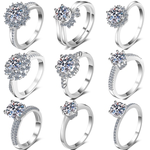 Anillos de <span class=keywords><strong>Moissanita</strong></span> de Plata de Ley 925 Personalizados al por Mayor, Corte Princesa Cuadrado, Joyería de <span class=keywords><strong>Moissanita</strong></span> para Compromiso, Venta al por Mayor - Product Image 3