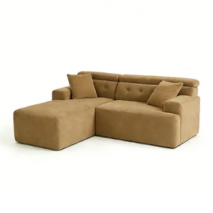 Sofá Seccional Modular de Tres Plazas Factory Square con Cubierta de Terciopelo, Juego de Sofás Modernos de Lujo para Sala de Estar - Product Image 1