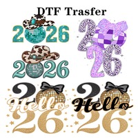 Transferts DTF Personnalisés 2026 Joyeux Nouvel An – Motifs Prêts à Poser sur T-shirts en Fil Synthétique