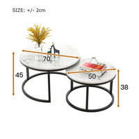 Table basse nordique moderne, ensemble de Table à thé Simple, petite Table d'appartement de luxe légère, blanche et noire